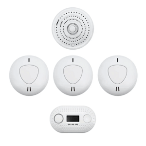 Firexo 5 Unit Interlinked Optical Smoke Alarm, Heat Alarm, and Carbon Monoxide Alarm
