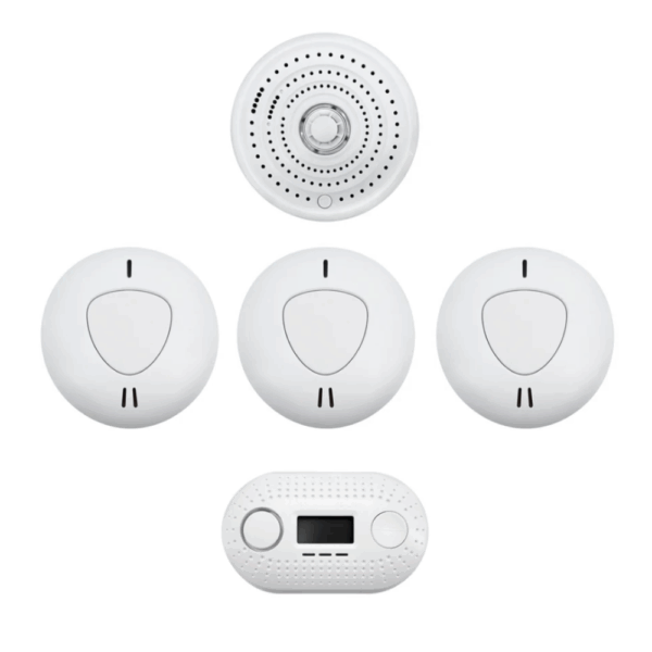 Firexo 5 Unit Interlinked Optical Smoke Alarm, Heat Alarm, and Carbon Monoxide Alarm